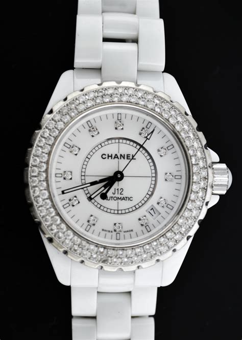 chanel white ceramic watch replica|chanel white watch with diamonds.